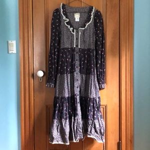 Vintage Gunne Sax Maxi Long Sleeve Dress